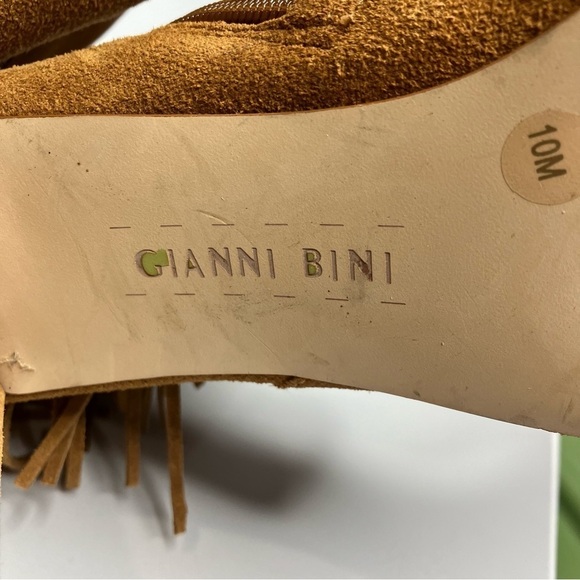 Gianni Bini Renny fringe peep toe booties size 10 - Picture 8 of 8